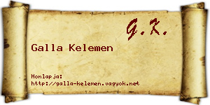 Galla Kelemen névjegykártya